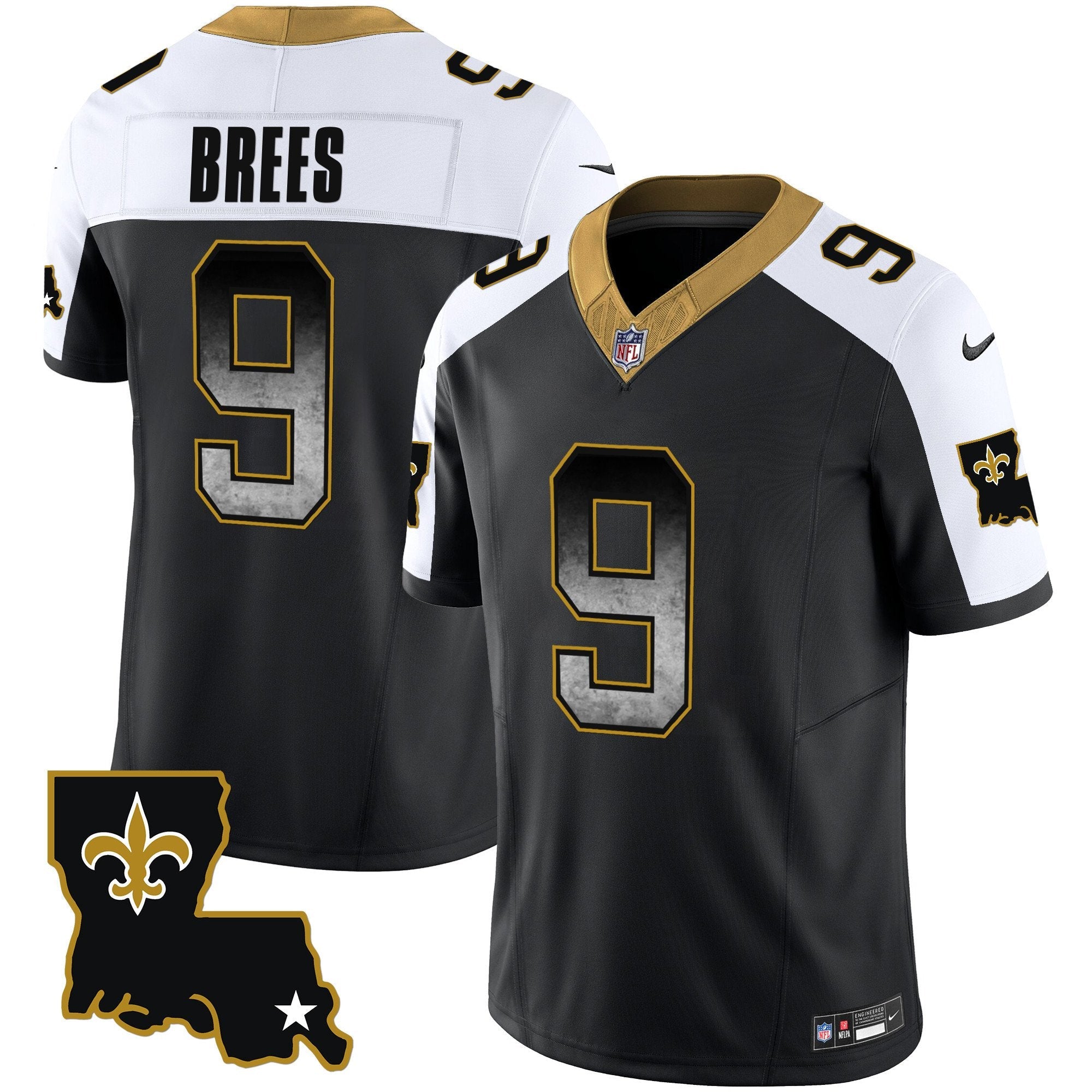 Saints 1987 Legacy Arch Smoke Jersey – All Stitched – Alternate – Drew Brees Jersey