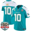 Dolphins Gold Trim Vapor Limited Jersey – All Stitched – Aqua Alternate – Tyreek Hill Jersey