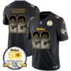 Steelers Arch Smoke 50th Anniversary Of Super Bowl IX Patch Vapor Limited Jersey – All Stitched – Black – Najee Harris Jersey