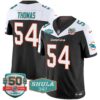 Dolphins Shula 347 Patch Vapor Limited Jersey V2 – All Stitched – Black Alternate – Zach Thomas Jersey