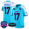 Dolphins “Miami Vice” Vapor Limited Jersey V4 – All Stitched – Aqua Alternate – Jaylen Waddle Jersey