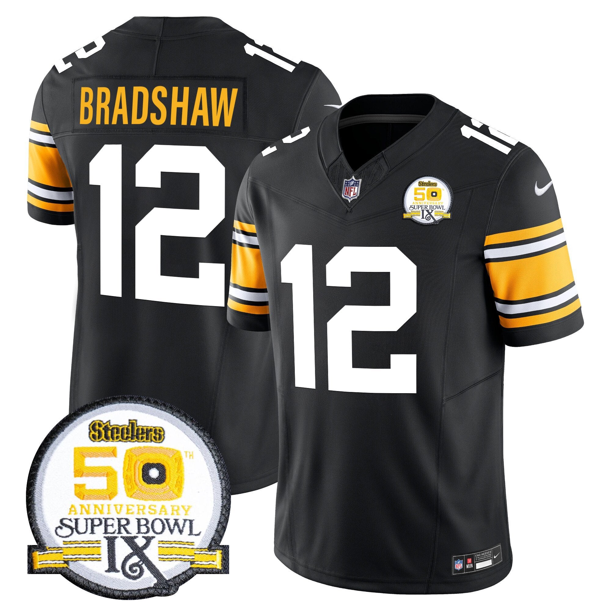 Pittsburgh Steelers Throwback 2024 Vapor Limited Jersey – All Stitched – 1975 Throwback – Terry Bradshaw Jersey