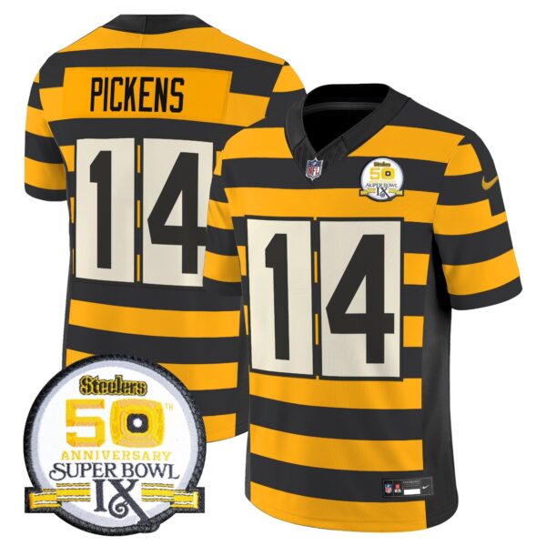 Pittsburgh Steelers Throwback 2024 Vapor Limited Jersey – All Stitched – Bumble Bee – George Pickens Jersey