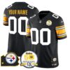 Steelers 50th Anniversary Of Super Bowl IX & Map Patch Vapor Limited Custom Jersey – All Stitched – 1975 Throwback Jersey