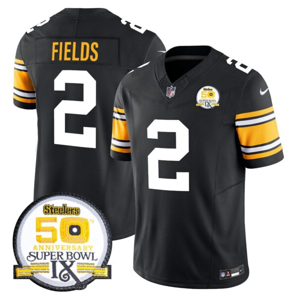 Pittsburgh Steelers Throwback 2024 Vapor Limited Jersey – All Stitched – 1975 Throwback – Justin Fields Jersey