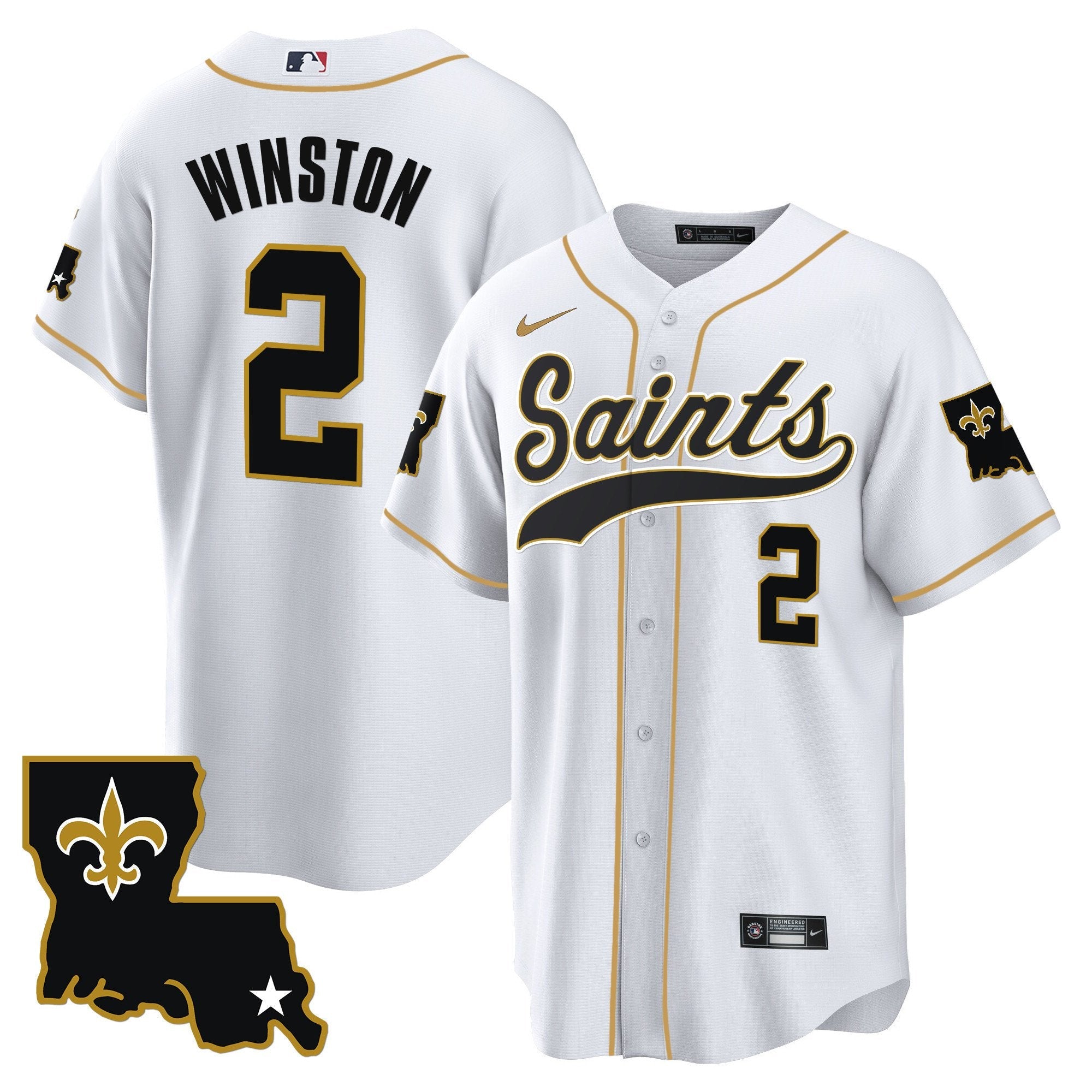 Saints 1987 Legacy Cool Base Jersey – All Stitched – White – Jameis Winston Jersey