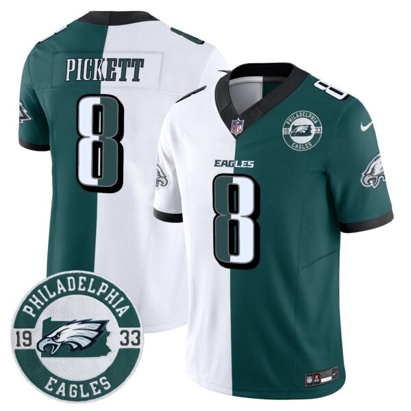 Eagles 2024 Vapor Limited Jersey – Est. 1933 Patch – All Stitched – Split – Kenny Pickett Jersey