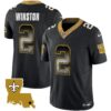 Saints 1987 Legacy Arch Smoke Jersey – All Stitched – Black – Jameis Winston Jersey