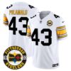 Steelers 2024 Vapor Limited Jersey – Est 1933 Patch – All Stitched – 1975 White – Troy Polamalu Jersey
