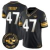 Pittsburgh Steelers Throwback 1933 Patch Gold Vapor Limited Jersey – All Stitched – Black Limited – Donald Trump Jersey