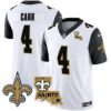 Saints Vapor Limited Jersey – New Orleans Patch – All Stitched – Black Sleeves – Derek Carr Jersey