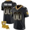 Saints 1987 Legacy Arch Smoke Custom Jersey – All Stitched – Black Jersey