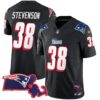 Patriots 1996 Throwback State Patch Vapor Jersey – All Stitched – Black – Rhamondre Stevenson Jersey