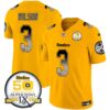 Steelers Arch Smoke 50th Anniversary Of Super Bowl IX Patch Vapor Limited Jersey – All Stitched – Gold – Russell Wilson Jersey
