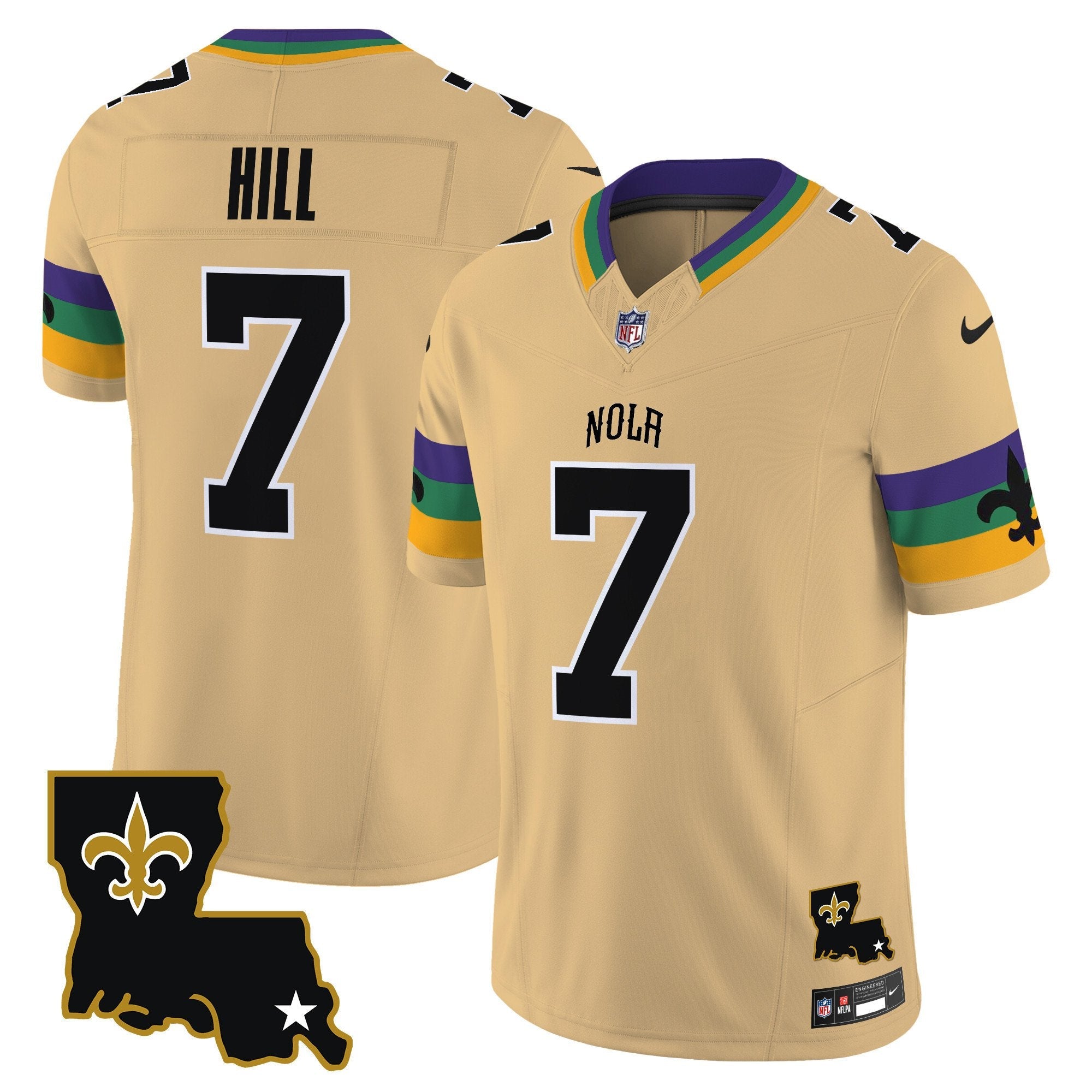 Saints 2024 New Orleans City Vapor Limited Jersey – All Stitched – Gold – Taysom Hill Jersey