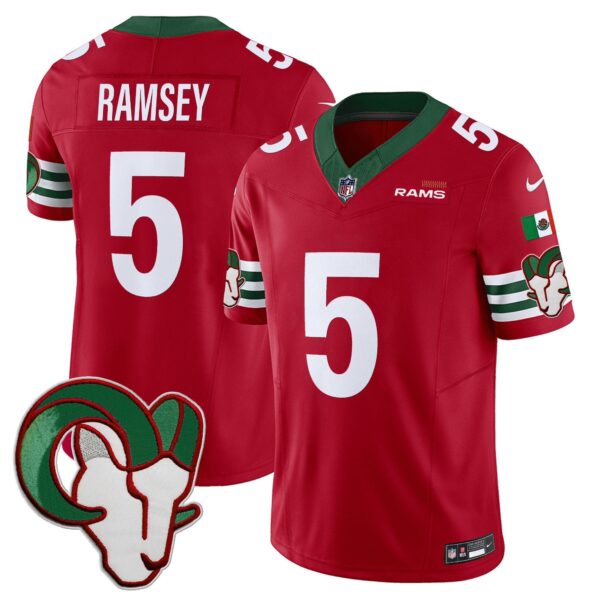 Rams Mexico Vapor Limited Jersey – All Stitched – Red – Jalen Ramsey Jersey