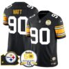Steelers 50th Anniversary Of Super Bowl IX & Map Patch Vapor Limited Jersey – All Stitched – 1975 Throwback – T. J. Watt Jersey