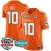 Dolphins Shula 347 Patch Vapor Limited Jersey V2 – All Stitched – Orange – Tyreek Hill Jersey