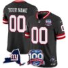 New York Giants 100th Season & State Patch Vapor Limited Custom Jersey – All Stitched – Black Jersey