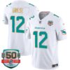 Dolphins Gold Trim Vapor Limited Jersey – All Stitched – White – Bob Griese Jersey