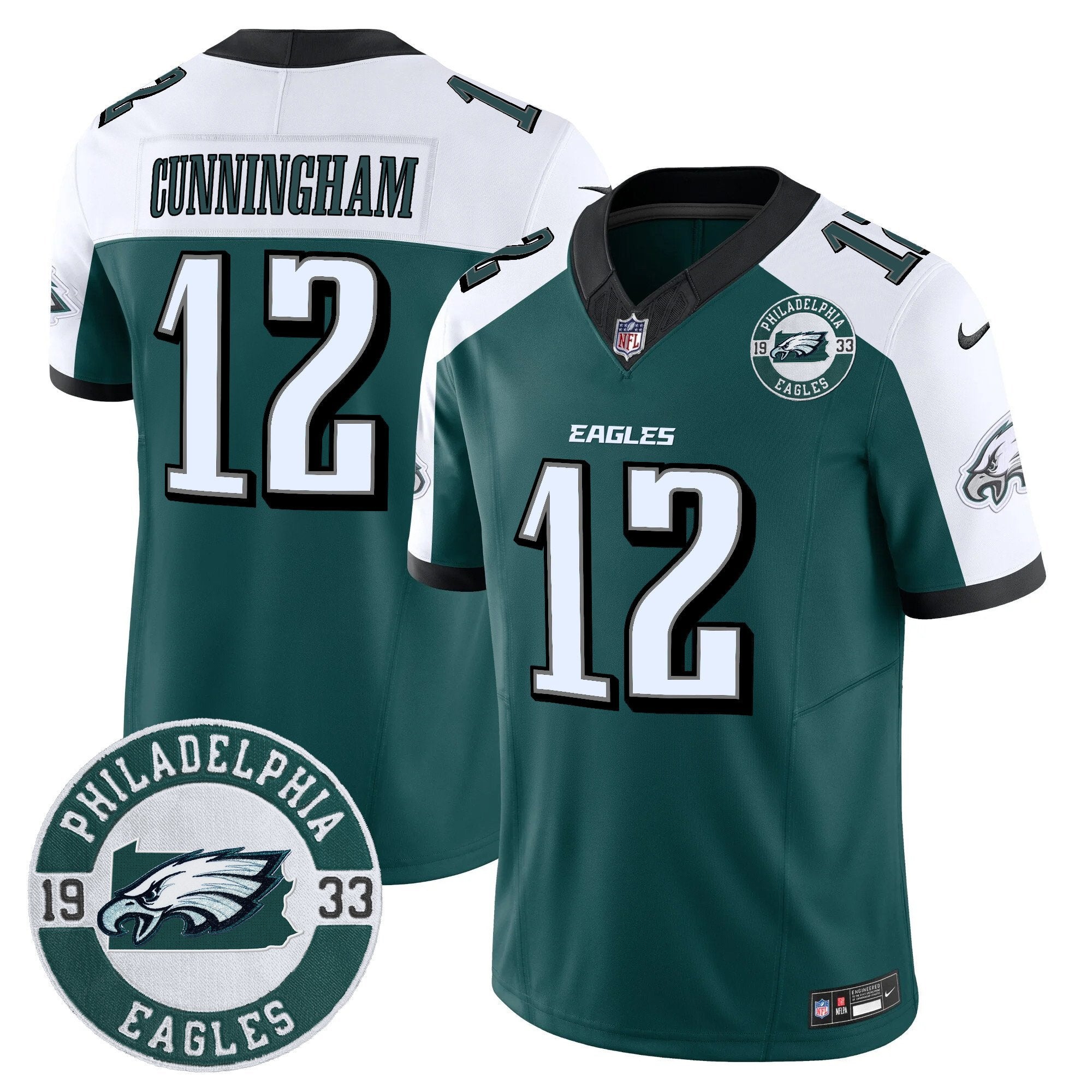 Eagles 2024 Vapor Limited Jersey – Est. 1933 Patch – All Stitched – Alternate – Randall Cunningham Jersey