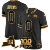 New York Giants 100th Season & State Patch Gold Vapor Limited Jersey – All Stitched – Black Gold – Brian Burns Jersey