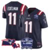 Patriots Bill Belichick 6x Champions Patch Vapor Jersey – All Stitched – Navy – Julian Edelman Jersey