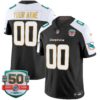 Dolphins Gold Trim Vapor Limited Custom Jersey – All Stitched – Black Alternate Jersey