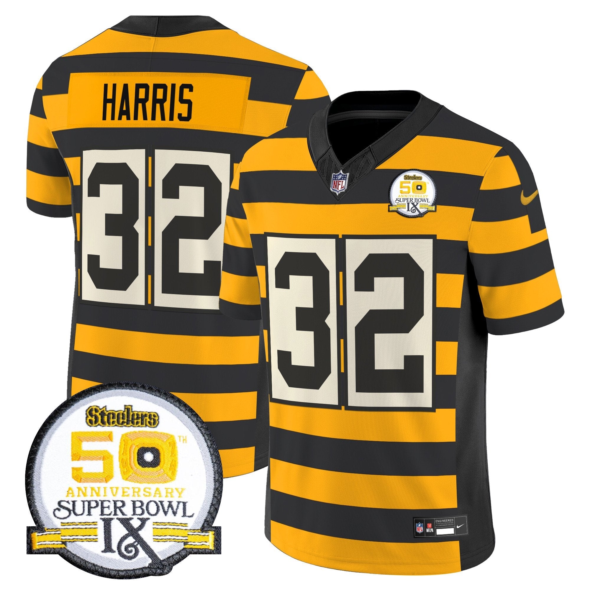 Pittsburgh Steelers Throwback 2024 Vapor Limited Jersey – All Stitched – Bumble Bee – Franco Harris Jersey