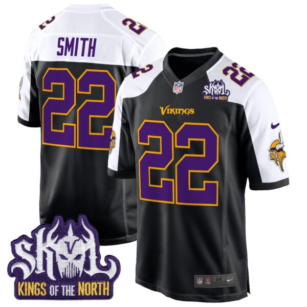 Minnesota Vikings King Of The North Patch Throwback Game Jersey – All Stitched – Black Alternate – Harrison Smith Jersey