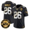 Philadelphia Eagles 2024 Throwback Gold Vapor Limited Jersey – Est. 1933 Patch – All Stitched – Black Limited – Saquon Barkley Jersey