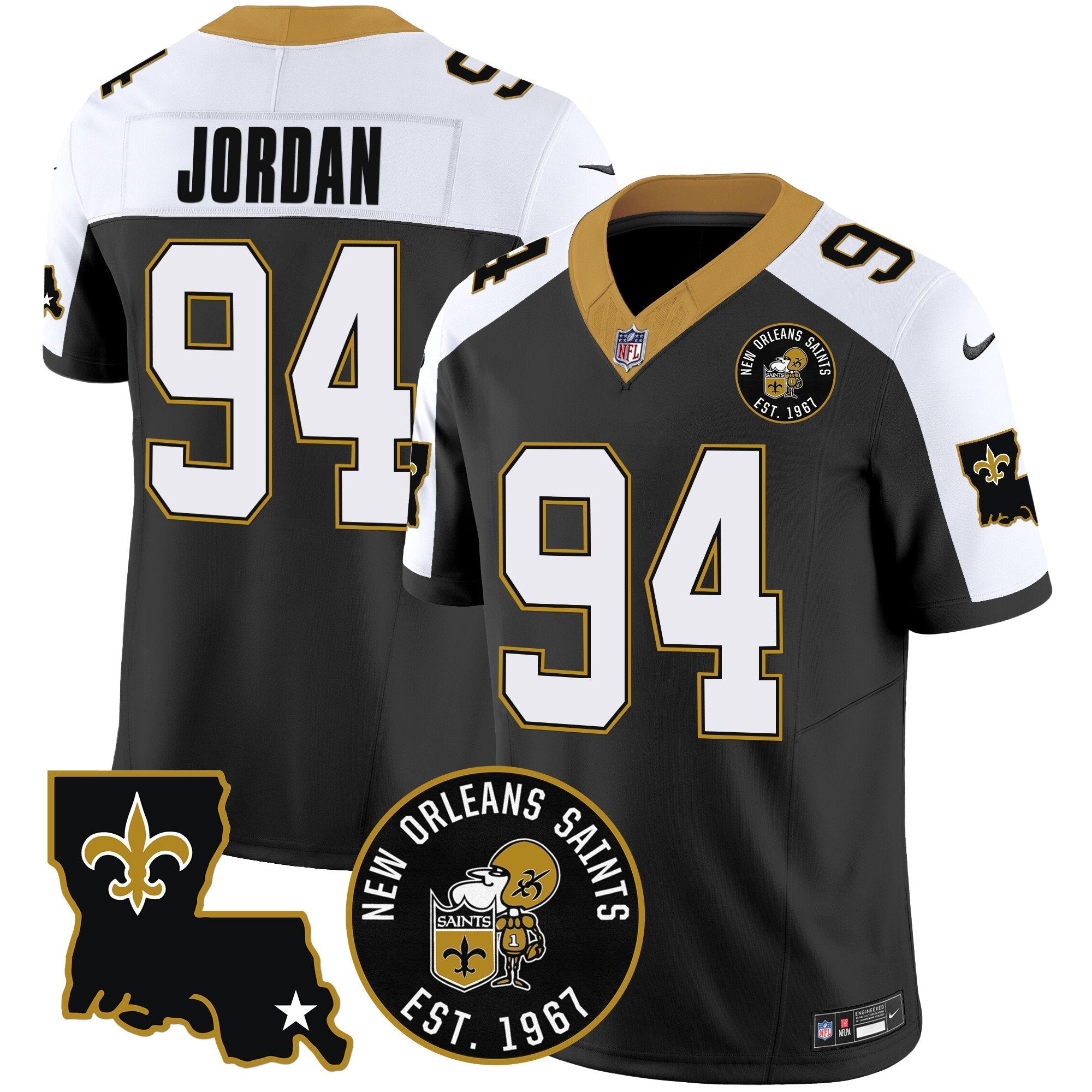 Saints EST. 1967 Patch Vapor Jersey – All Stitched – Alternate – Cameron Jordan Jersey