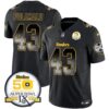 Steelers Arch Smoke 50th Anniversary Of Super Bowl IX Patch Vapor Limited Jersey – All Stitched – Black – Troy Polamalu Jersey