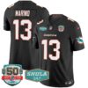 Dolphins Shula 347 Patch Vapor Limited Jersey V2 – All Stitched – Black – Dan Marino Jersey