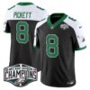 Philadelphia Eagles Kelly Green 2024 NFC East Division Champions Vapor Limited Jersey V2 – All Stitched – Black Alternate – Kenny Pickett Jersey