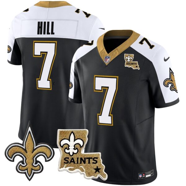 Saints Vapor Limited Jersey – New Orleans Patch – All Stitched – Alternate – Taysom Hill Jersey