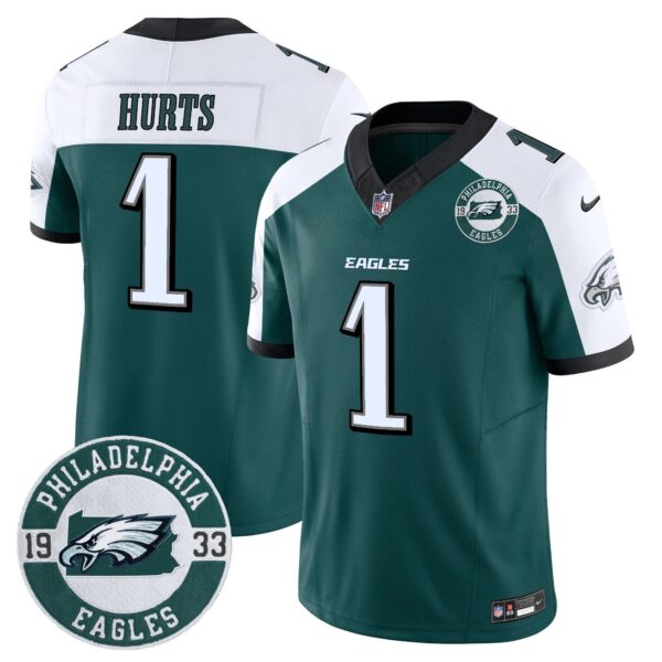 Eagles 2024 Vapor Limited Jersey – Est. 1933 Patch – All Stitched – Alternate – Jalen Hurts Jersey