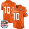 Dolphins Gold Trim Vapor Limited Jersey – All Stitched – Orange – Tyreek Hill Jersey