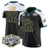 Eagles 2024 NFC East Division Champions Gold Trim Vapor Limited Jersey – All Stitched – Black Alternate – Jason Kelce Jersey