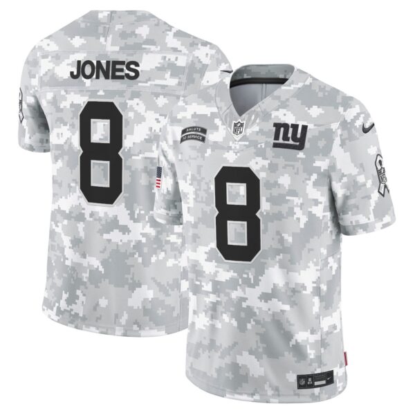 New York Giants 2024 Salute to Service Vapor Limited Jersey – Arctic Camo – All stitched – Daniel Jones Jersey