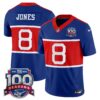 New York Giants ‘Century Red’ 100th Season Commemorative Vapor Jersey – All Stitched – Royal – Daniel Jones Jersey