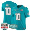 Dolphins Shula 347 Patch Vapor Limited Jersey V2 – All Stitched – Aqua – Tyreek Hill Jersey