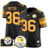 Steelers 50th Anniversary Of Super Bowl IX & Map Patch Vapor Limited Jersey – All Stitched – Color Rush – Jerome Bettis Jersey