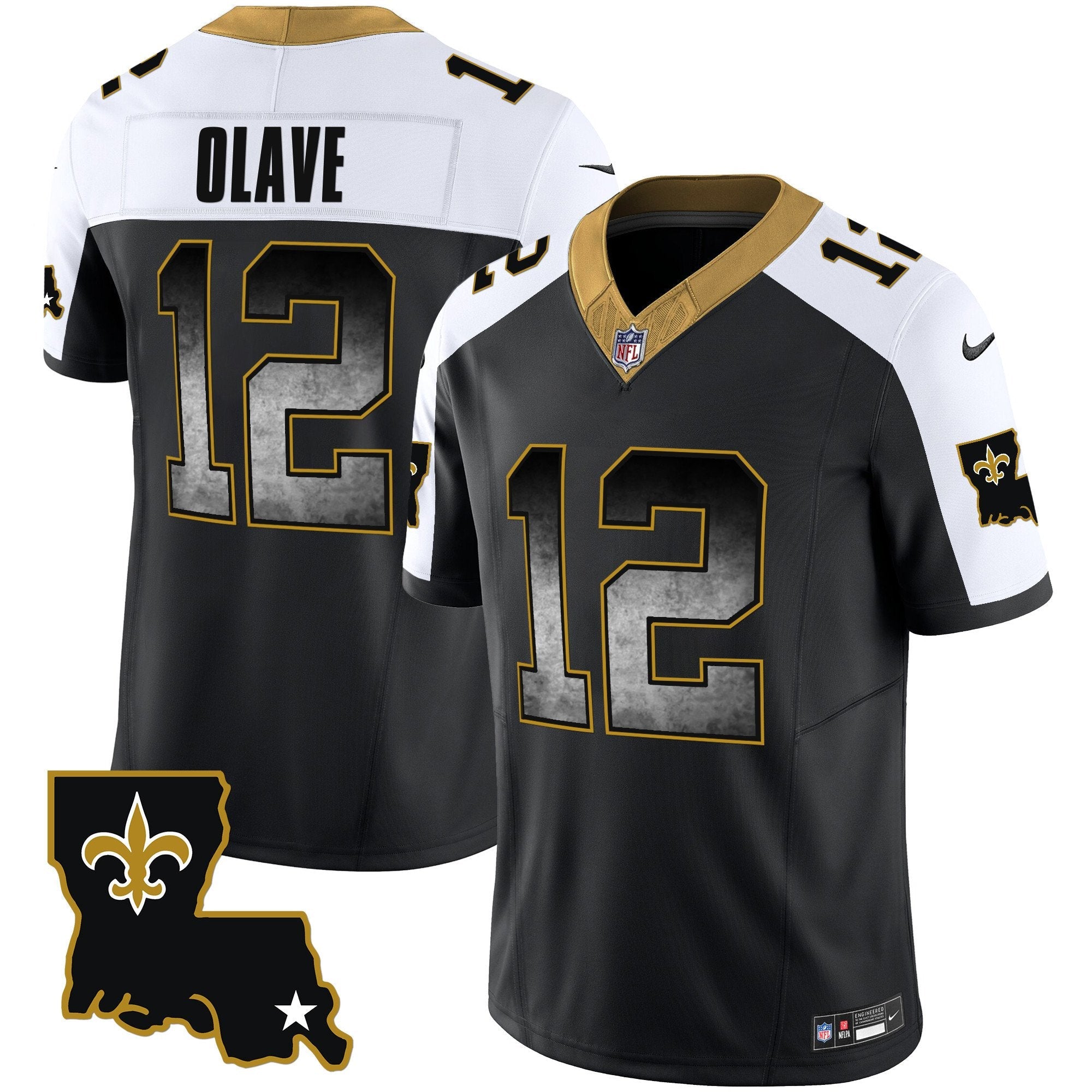 Saints 1987 Legacy Arch Smoke Jersey – All Stitched – Alternate – Chris Olave Jersey