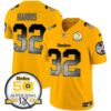 Steelers Arch Smoke 50th Anniversary Of Super Bowl IX Patch Vapor Limited Jersey – All Stitched – Gold – Franco Harris Jersey