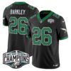 Philadelphia Eagles Kelly Green 2024 NFC East Division Champions Vapor Limited Jersey V2 – All Stitched – Black – Saquon Barkley Jersey
