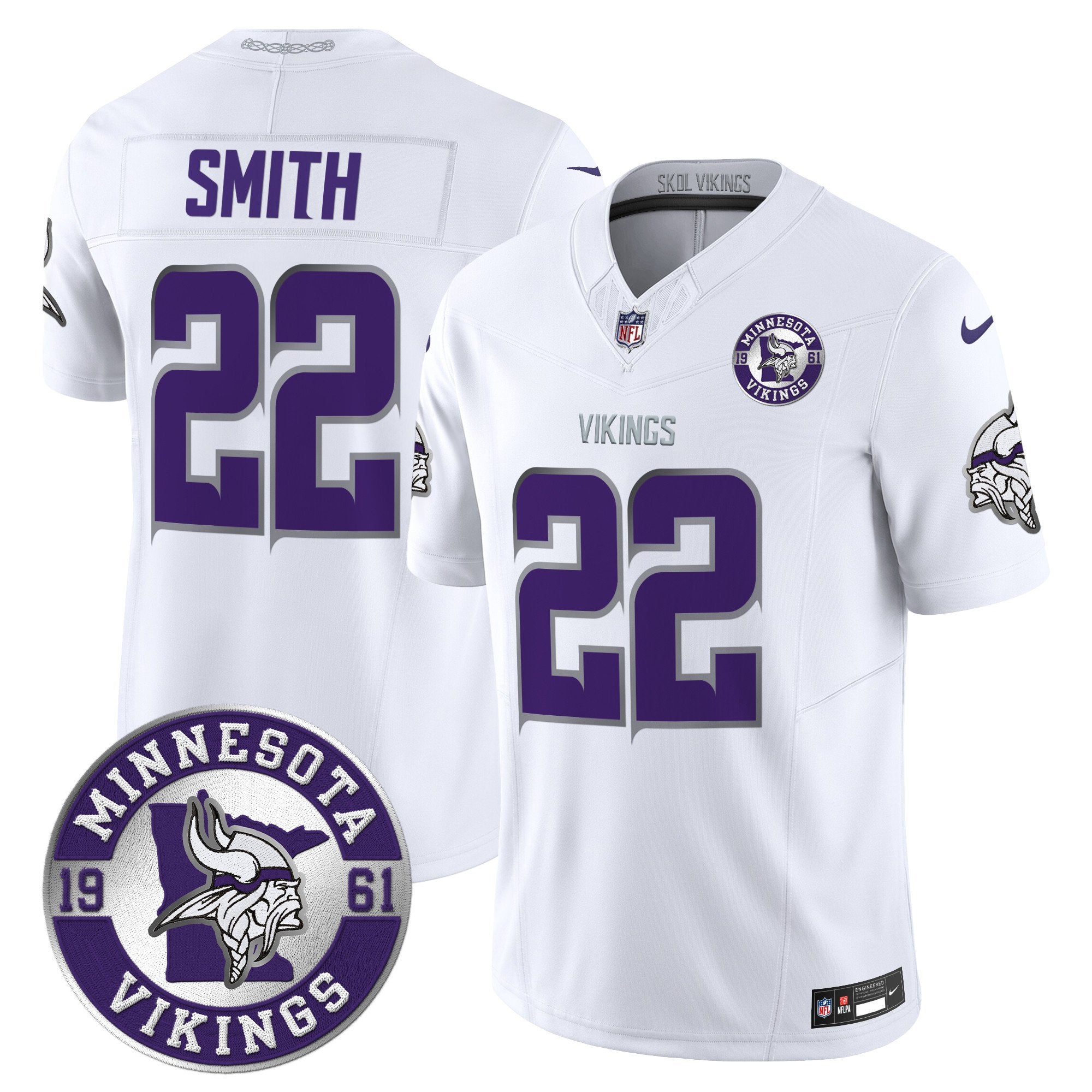 Minnesota Vikings 2024 Vapor Limited Jersey V2 – Est. 1961 Patch – All Stitched – Winter Warrior – Harrison Smith Jersey