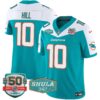 Dolphins Shula 347 Patch Vapor Limited Jersey V2 – All Stitched – Aqua Alternate – Tyreek Hill Jersey