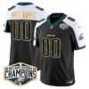 Eagles 2024 NFC East Division Champions Gold Trim Vapor Limited Custom Jersey – All Stitched – Black Alternate Jersey
