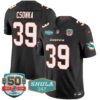Dolphins Shula 347 Patch Vapor Limited Jersey V2 – All Stitched – Black – Larry Csonka Jersey